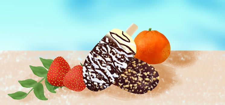 雪糕水果插画图片素材免费下载