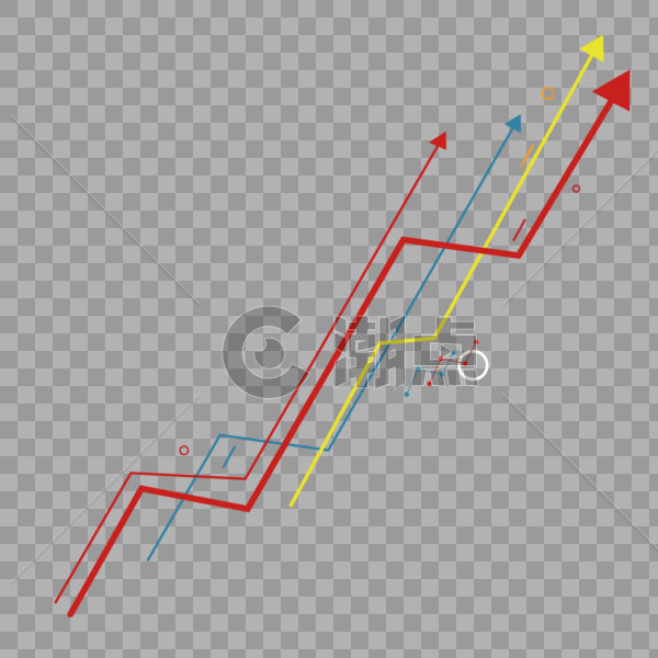 交叠上升的彩色箭头图片素材免费下载