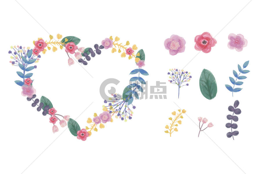 手绘水彩花卉图片素材免费下载