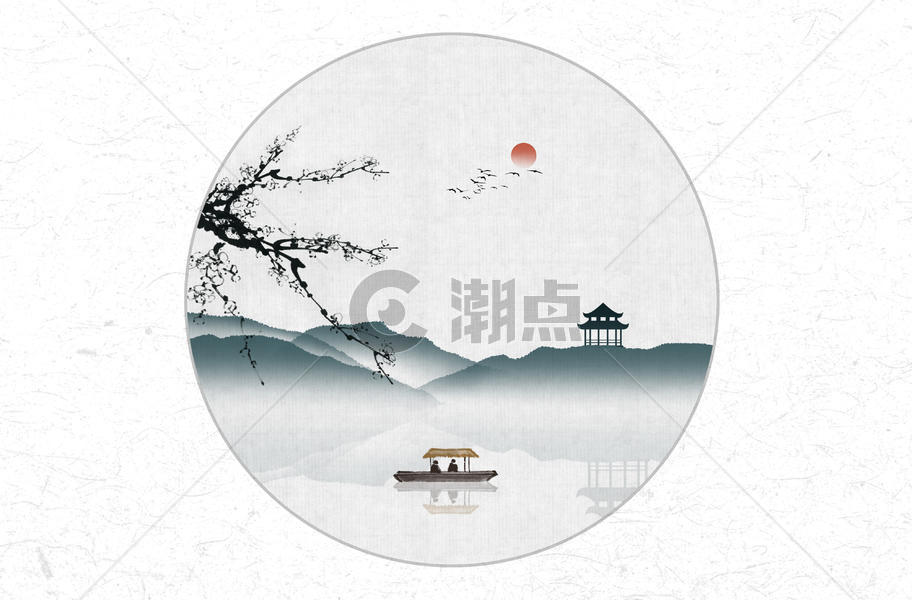 风景中国风水墨画图片素材免费下载