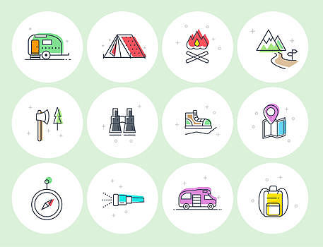 旅行野外探险图标icon图片素材免费下载