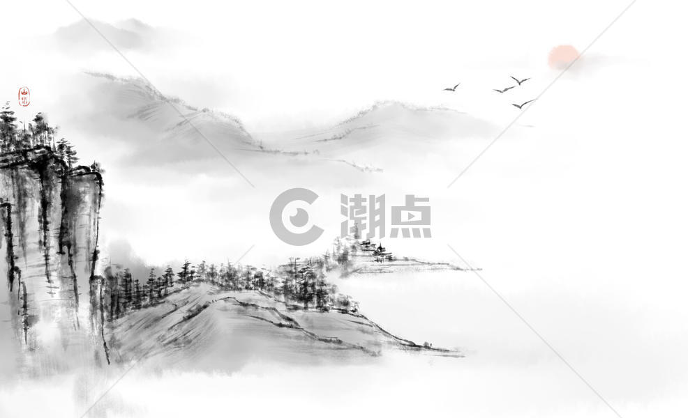 中国古风水墨风景图片素材免费下载