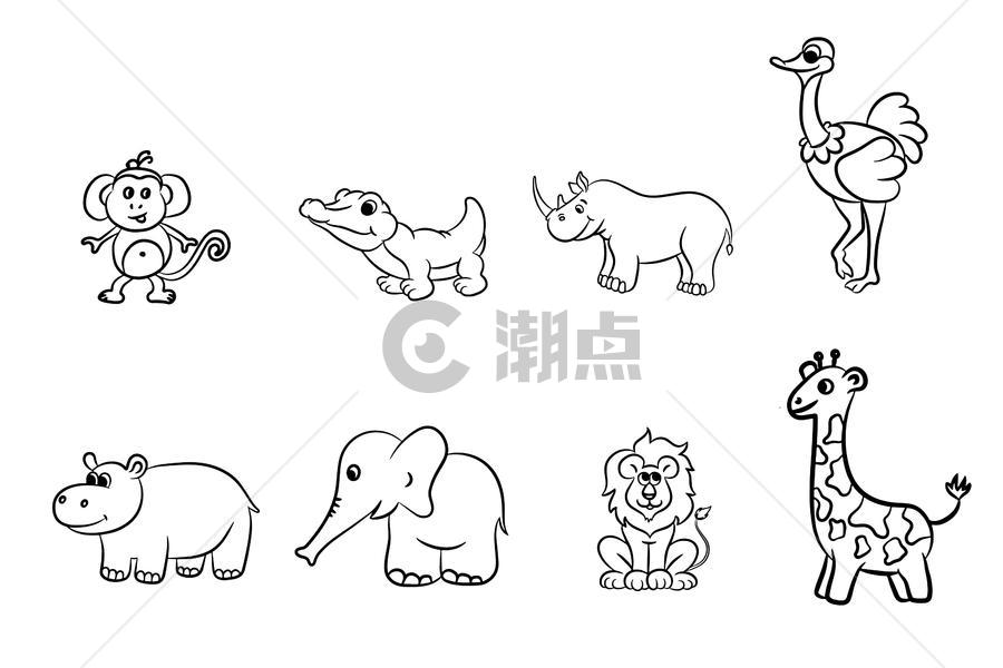 卡通简笔画动物图片素材免费下载