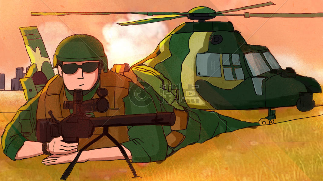八一建军节军人插画图片素材免费下载