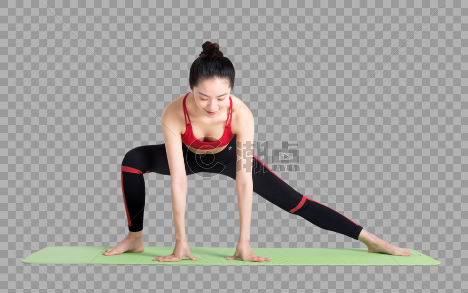 运动女性健身瑜伽动作棚拍图片素材免费下载