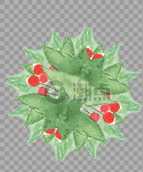 绿叶红花装饰图片素材免费下载
