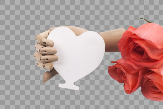 手握着爱心鲜花玫瑰图片素材免费下载