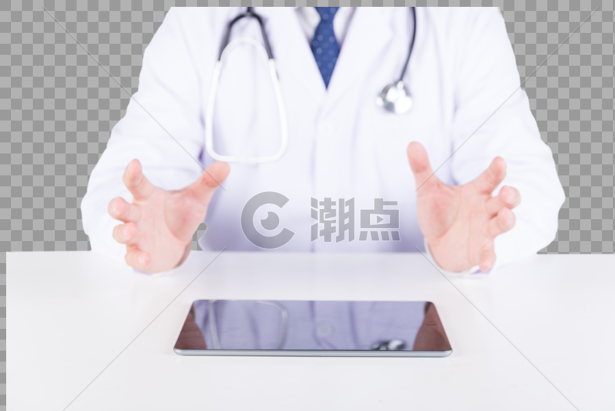 手放在桌子上做动作的医生图片素材免费下载