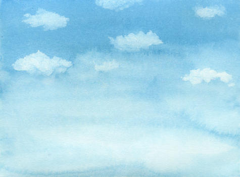 水彩手绘天空背景图片素材免费下载
