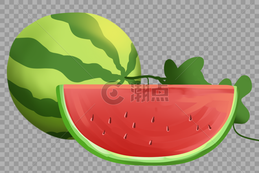夏季西瓜水果插画图片素材免费下载