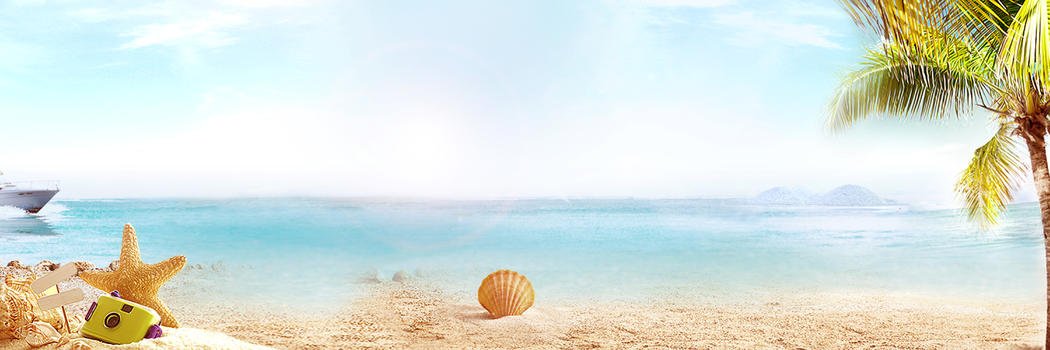 休闲海滩背景图片素材免费下载