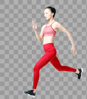 大步跑步冲刺的健身女性图片素材免费下载