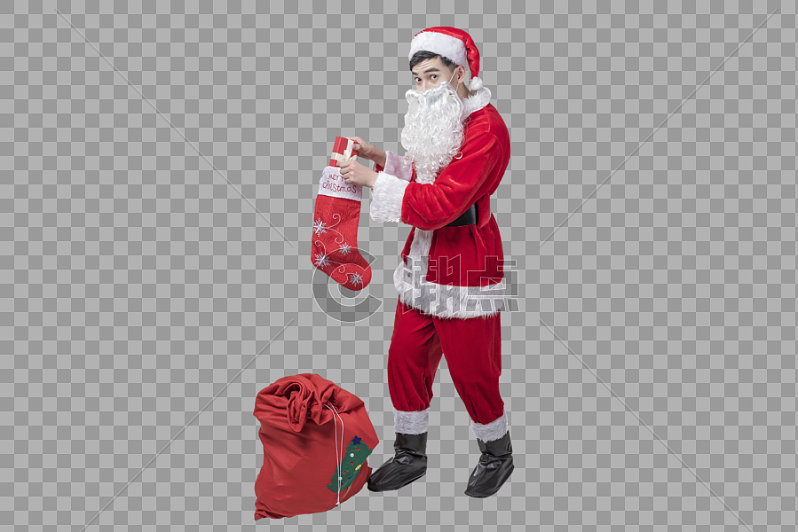 圣诞老人全身底图图片素材免费下载