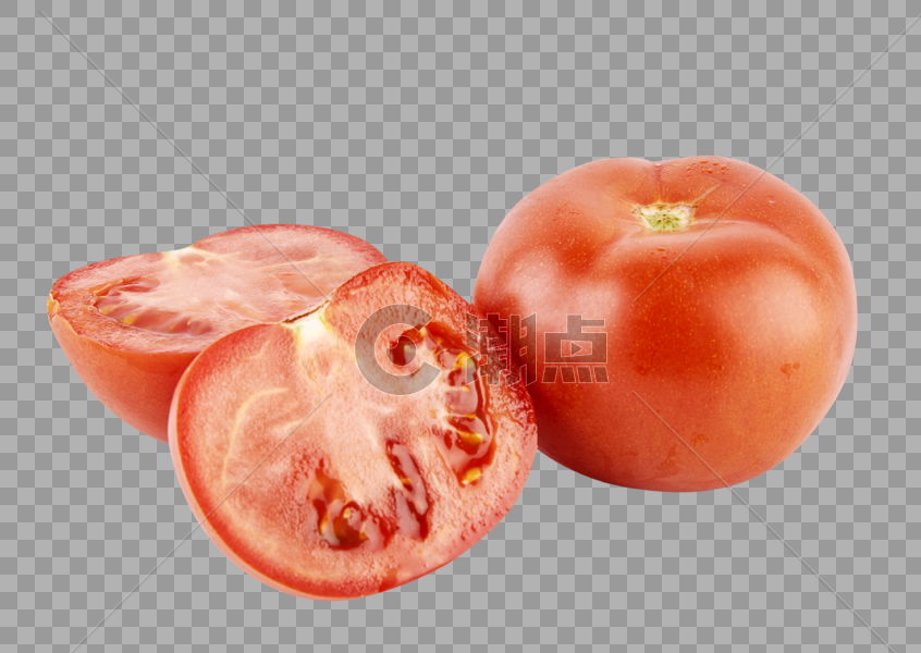 切开的番茄和完整的番茄图片素材免费下载
