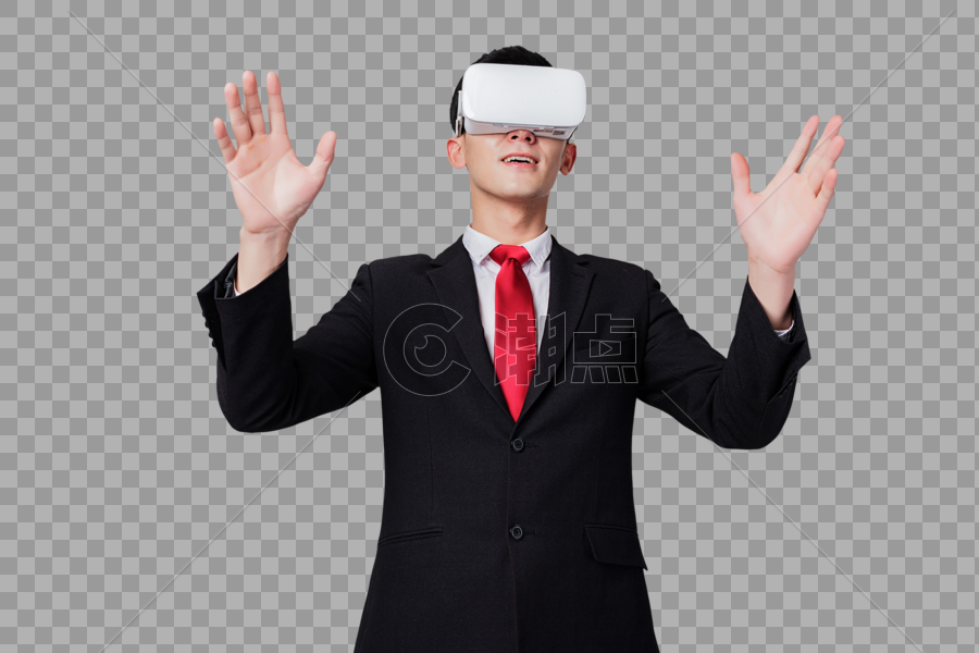 商务人士使用vr眼镜夸张手势图片素材免费下载