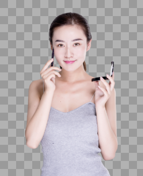 女子使用眼线笔眉笔图片素材免费下载