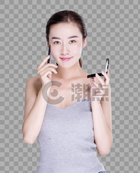 女子使用眼线笔眉笔图片素材免费下载