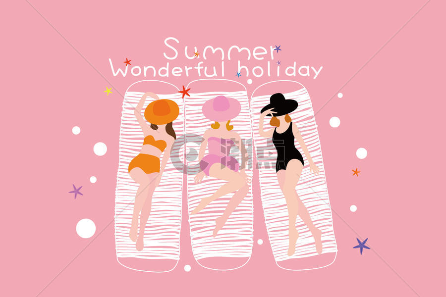 夏季度假女孩图片素材免费下载