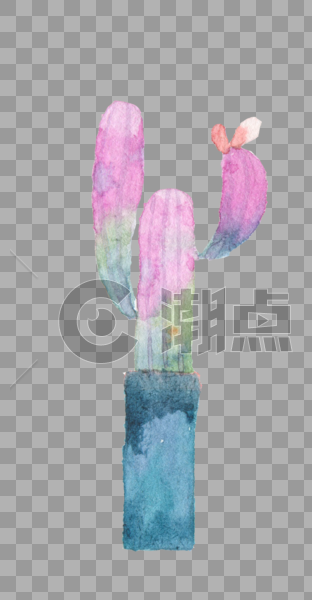水彩手绘仙人掌植物图片素材免费下载