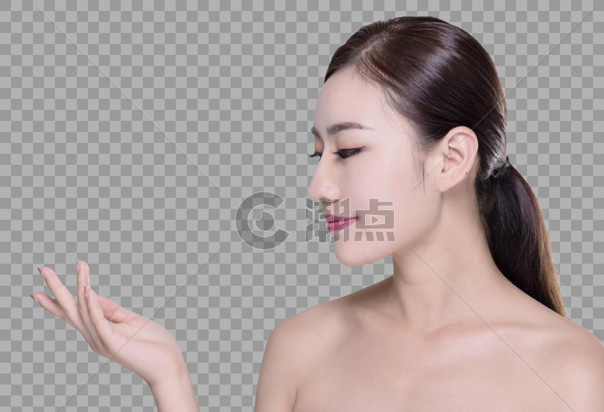 女子手部，脸部，颈部侧脸展示图片素材免费下载