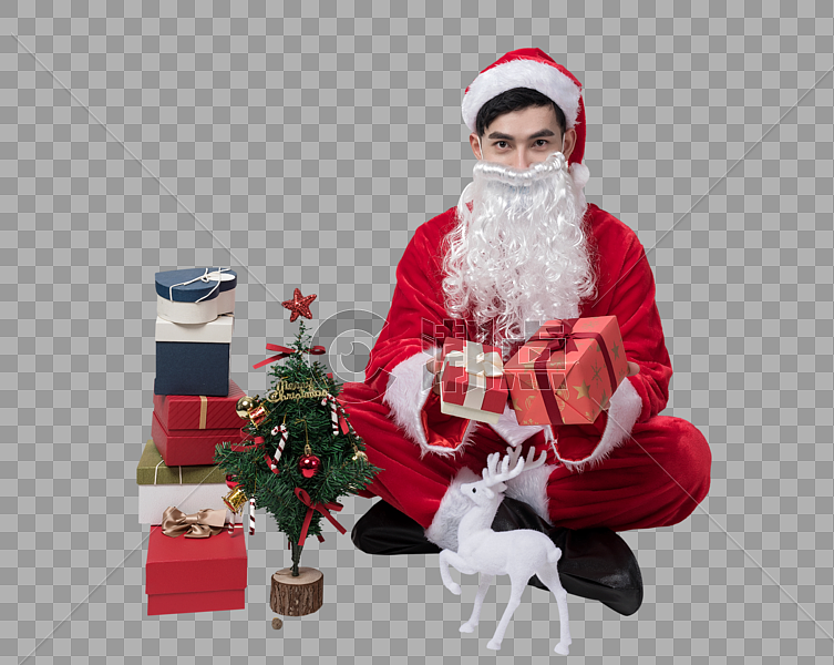 圣诞老人准备礼物图片素材免费下载