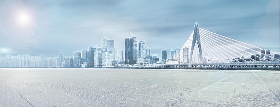 冰雪下的城市图片素材免费下载