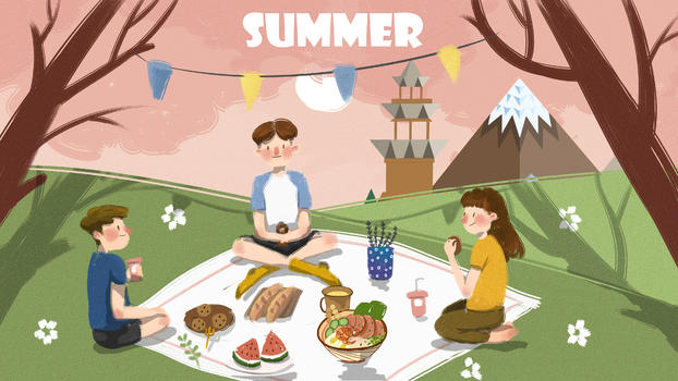 夏日野餐图片素材免费下载