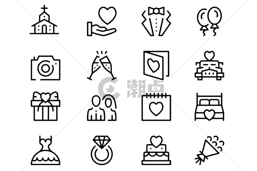 婚礼爱情图标图片素材免费下载