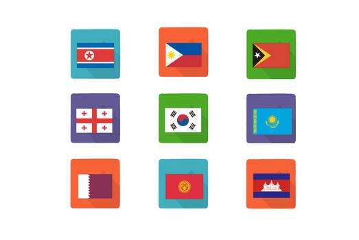 亚洲旅行国旗图标图片素材免费下载