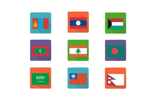 亚洲旅行国家国旗图片素材免费下载