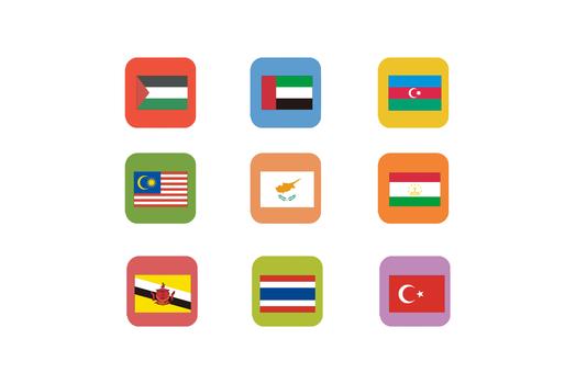 亚洲旅行国旗图标图片素材免费下载