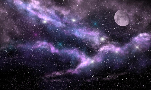 星空月亮唯美背景图片素材免费下载