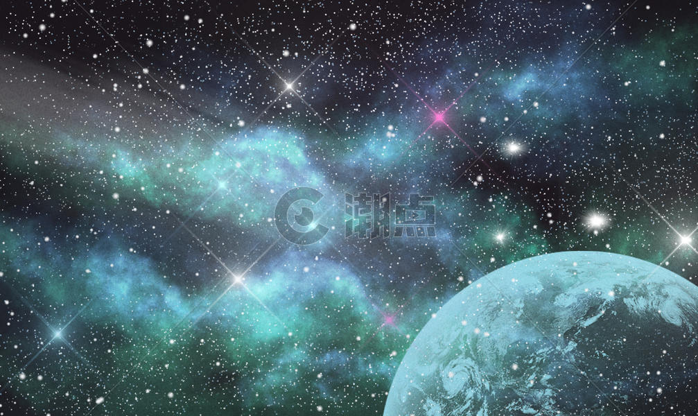 星空月亮唯美背景图片素材免费下载