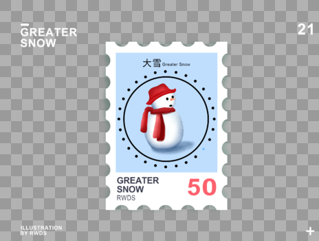 大雪邮票图片素材免费下载
