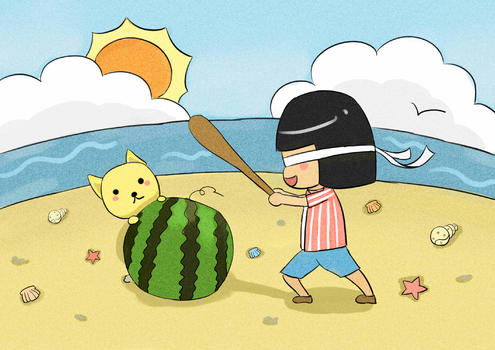 夏日海边游玩图片素材免费下载