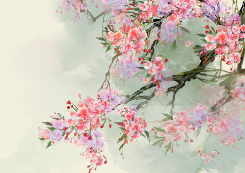 中国风花卉背景图片素材免费下载