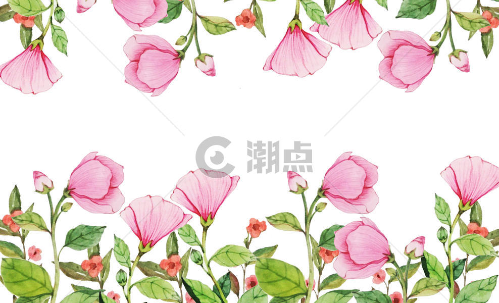 水彩背景花卉图片素材免费下载