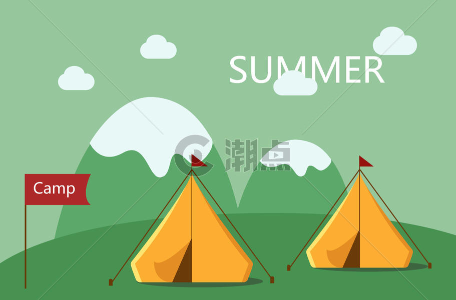 儿童夏令营旅行帐篷出游图片素材免费下载