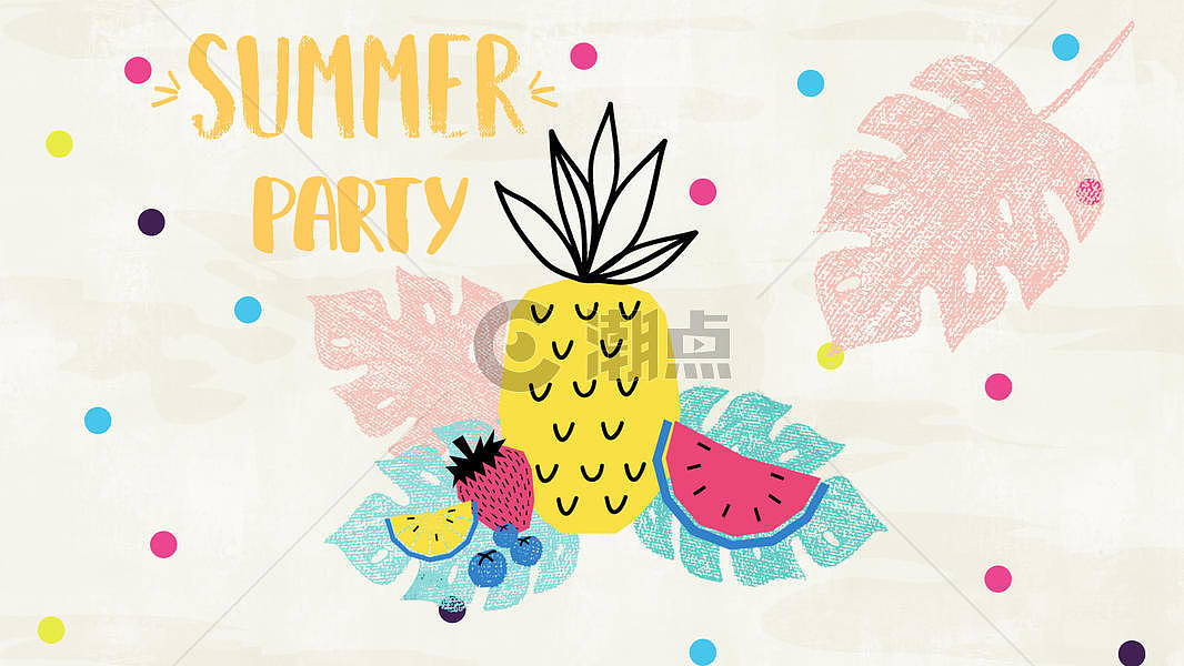 夏日热带水果插画图片素材免费下载