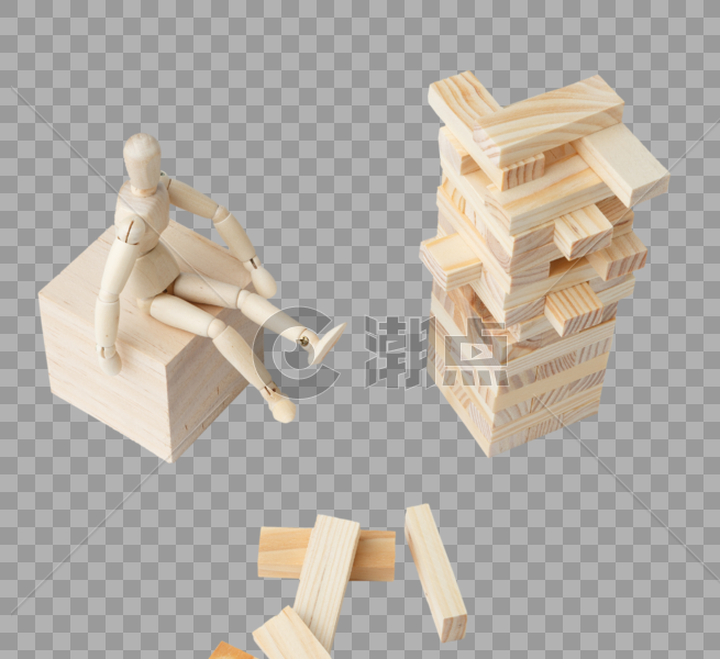 各种形状的原木色积木图片素材免费下载