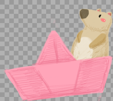 粉色纸船与小熊图片素材免费下载