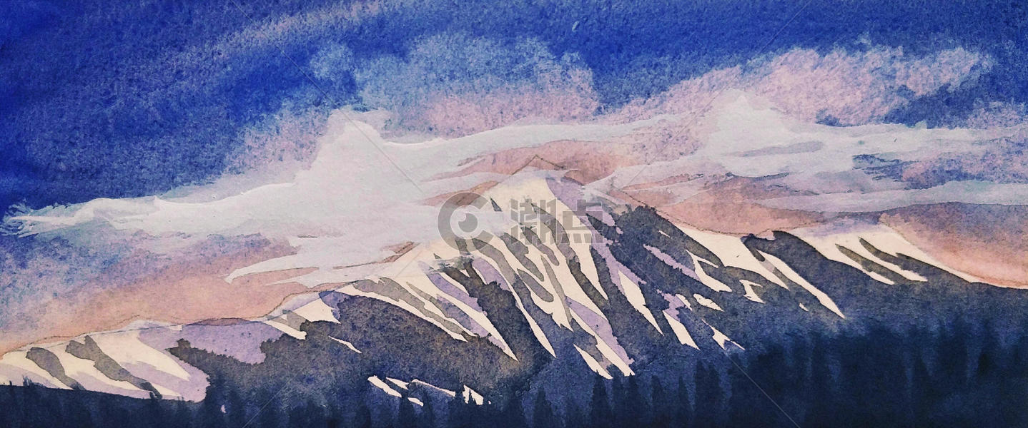 西藏雪山插画图片素材免费下载