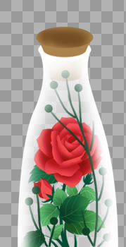 玫瑰玻璃瓶图片素材免费下载