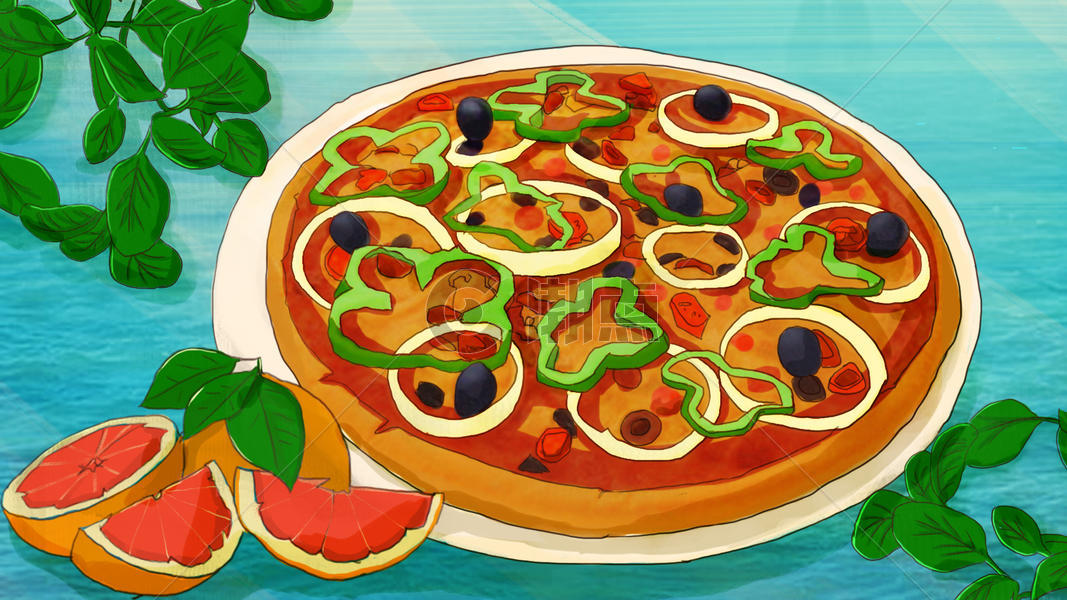 夏季消夏水果披萨美食图片素材免费下载