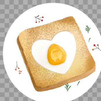 爱心早餐面包图片素材免费下载