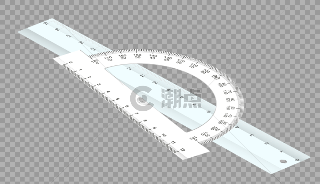 半圆尺直尺图片素材免费下载