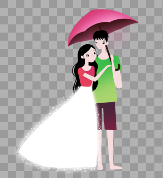 打伞的情侣图片素材免费下载