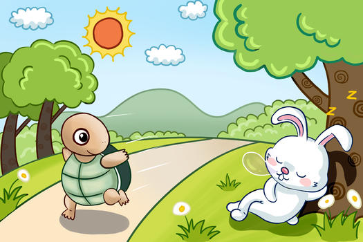 寓言故事龟兔赛跑图片素材免费下载