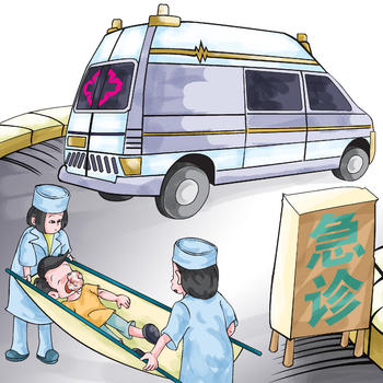救护车救人插画图片素材免费下载