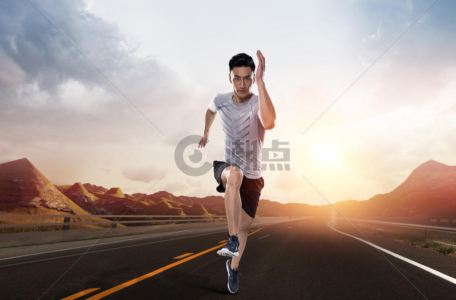 男运动员跑步图片素材免费下载